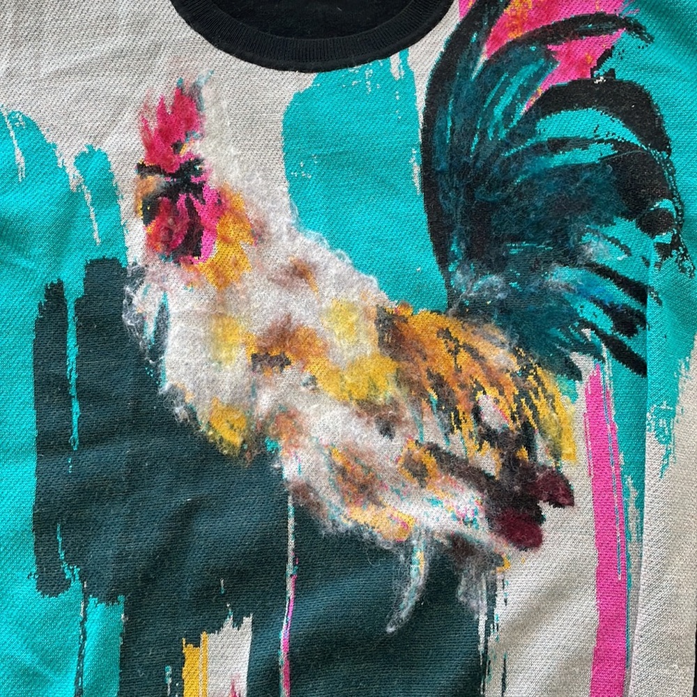 Anthropologie - Sweater with Rooster Design by Lauren C Walcott - Picture 2 of 9